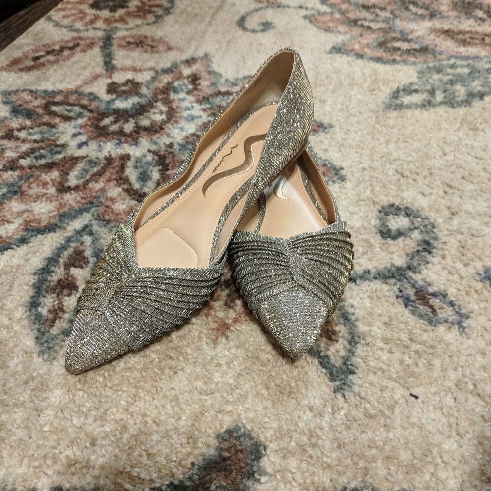 4/20 Nina Silver Sparkle Flats